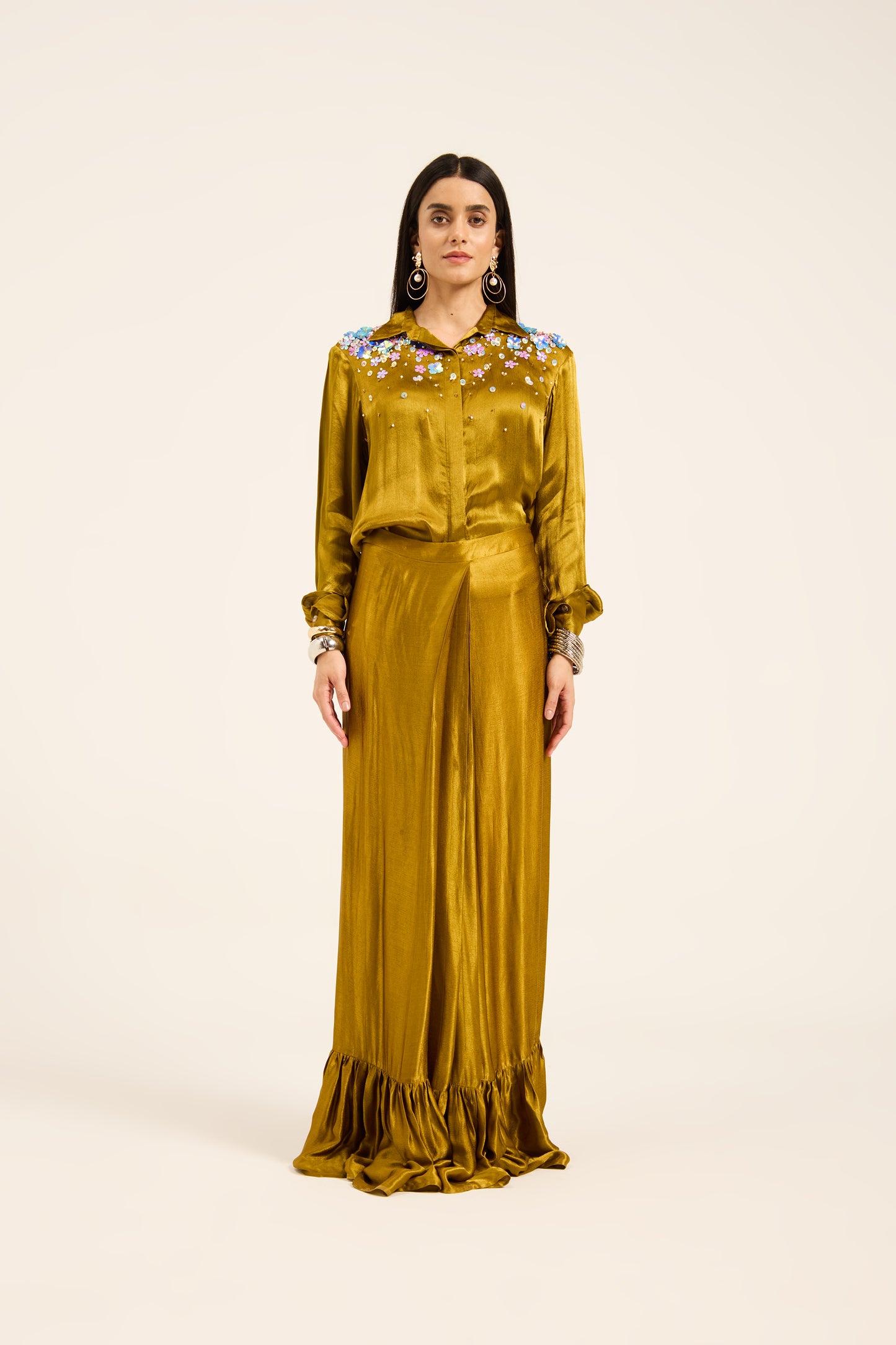 Rahini Shirt and draped skirt