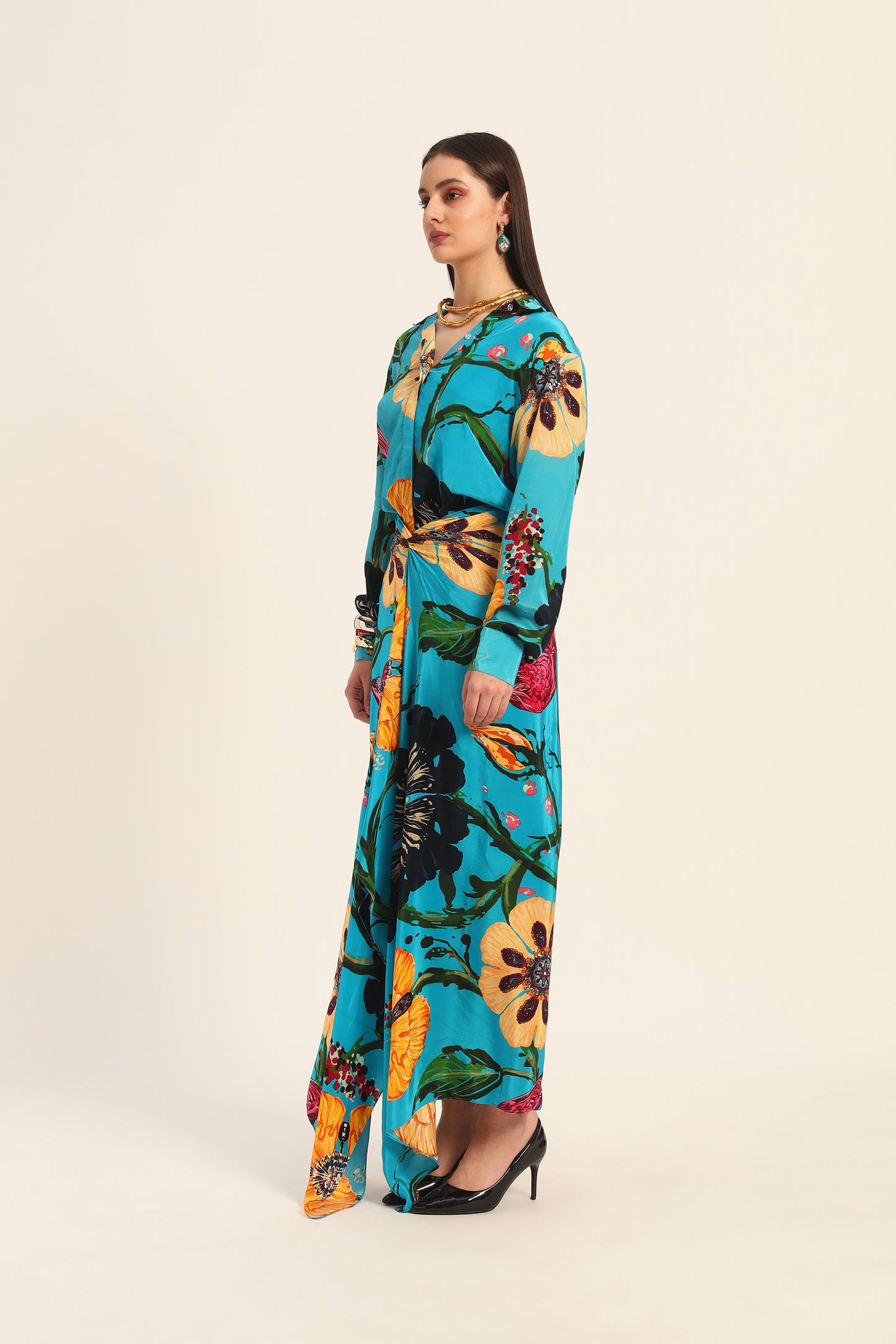 Yoko Shirt and draped skirt