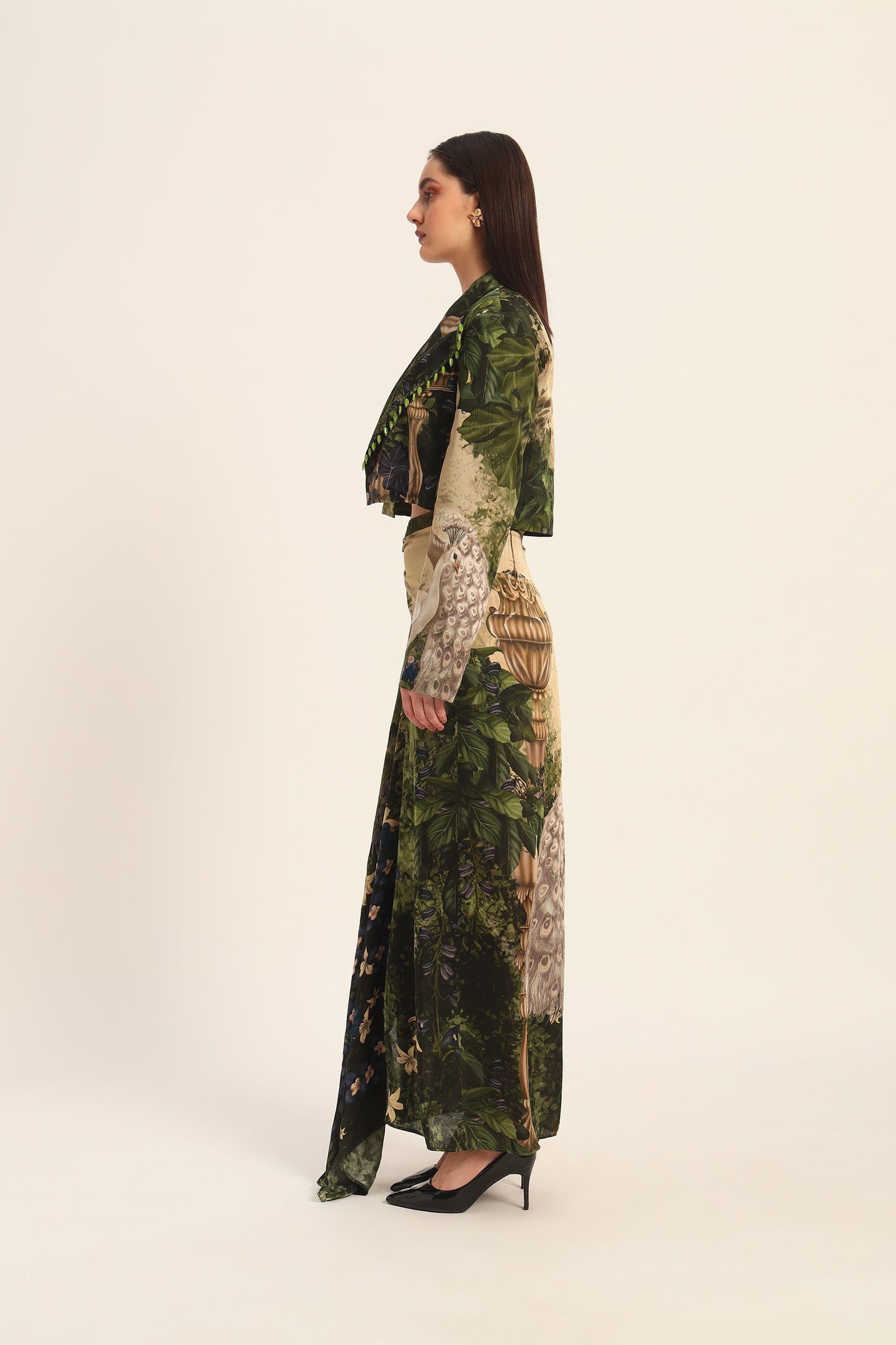 Murumuru Dhoti and Cropped blazer set