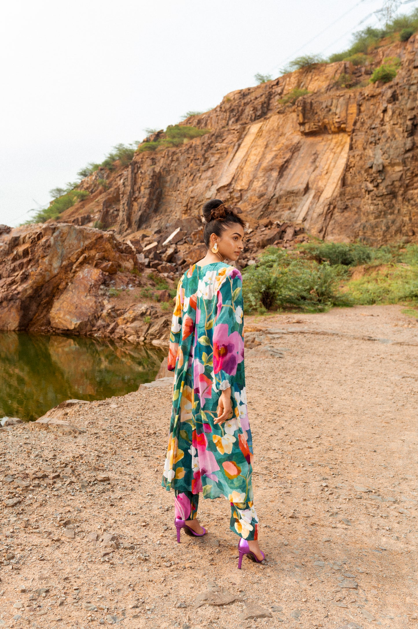 Green Orchid Kurta Set