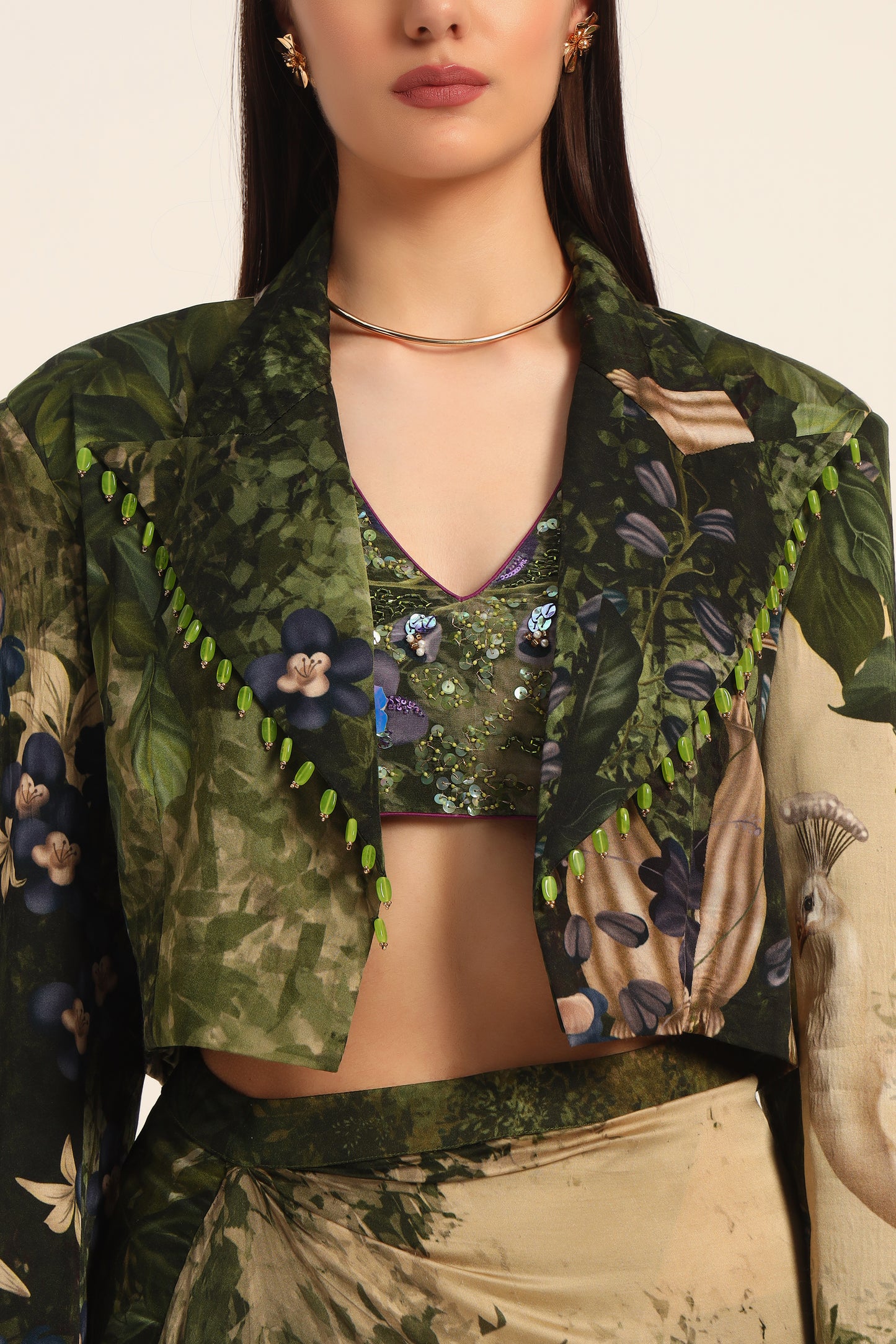 Murumuru Dhoti and Cropped blazer set
