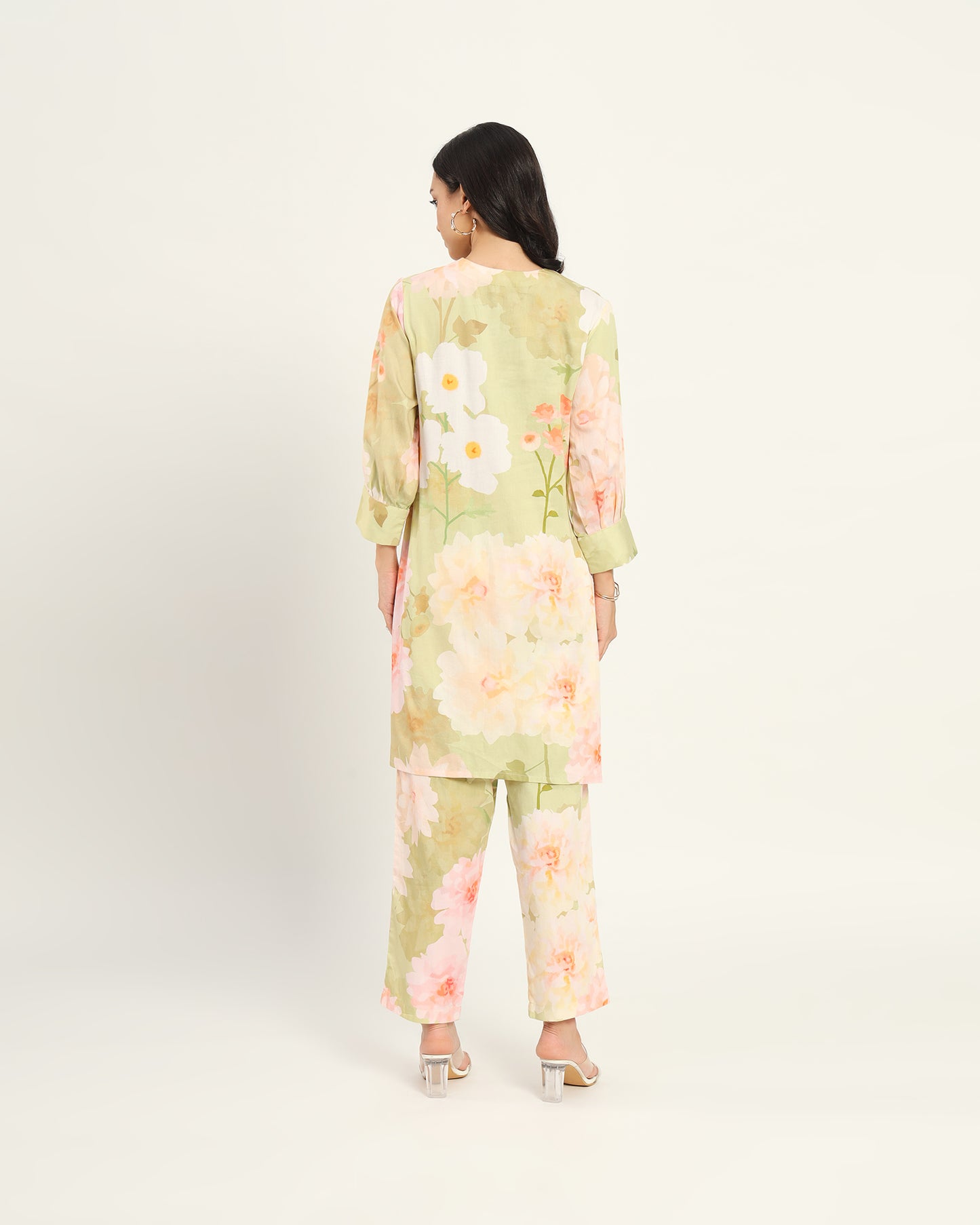 Green Pastel floral Kurta set