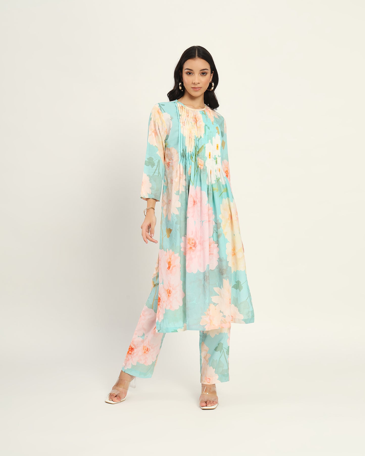 Pastel blue floral Kurta set