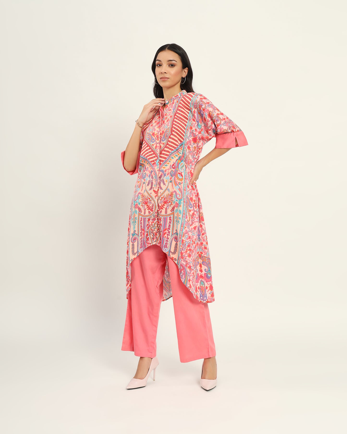 Multicolour floral Paisley Kurta set