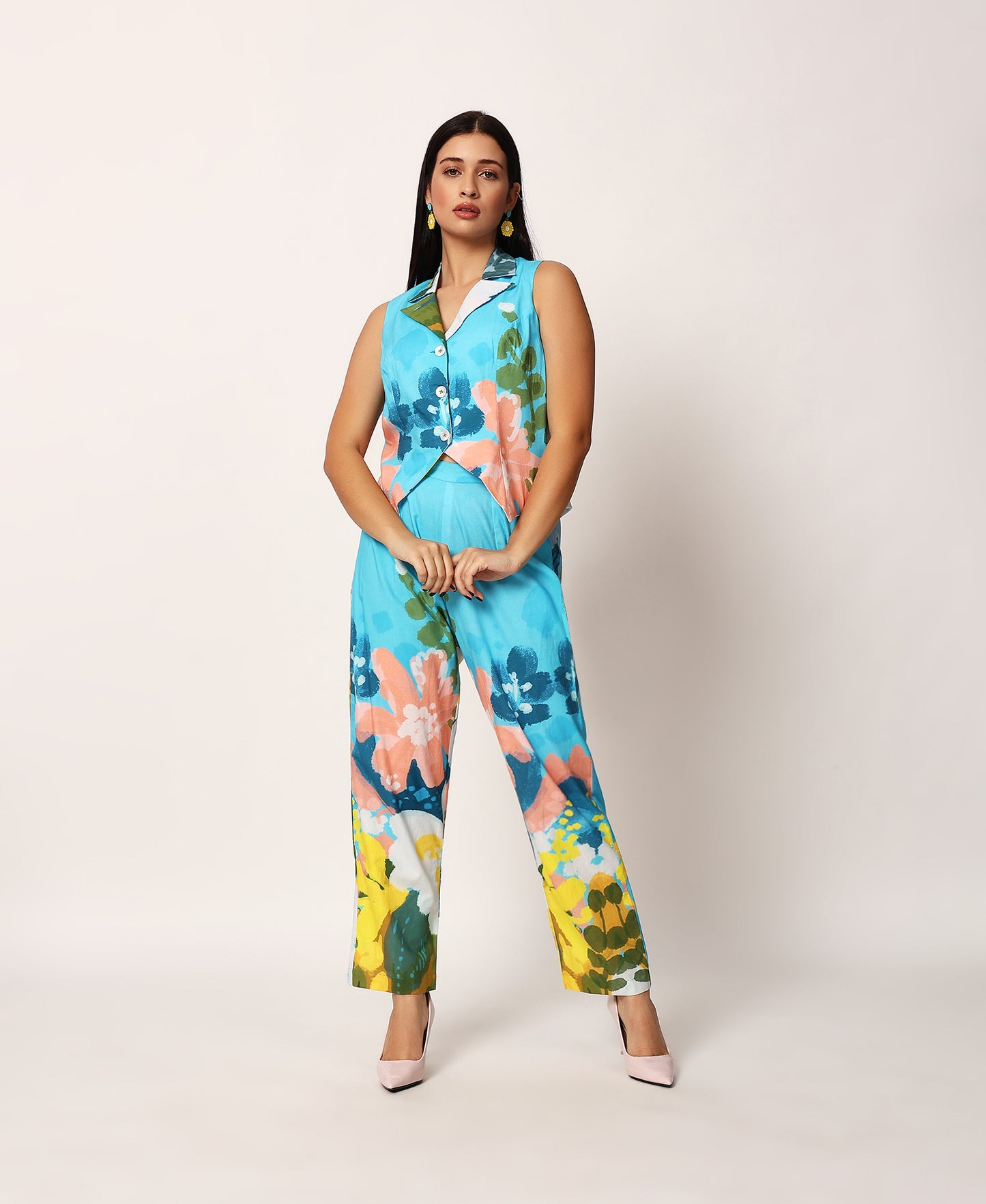 Kosumosu blue waistcoat set