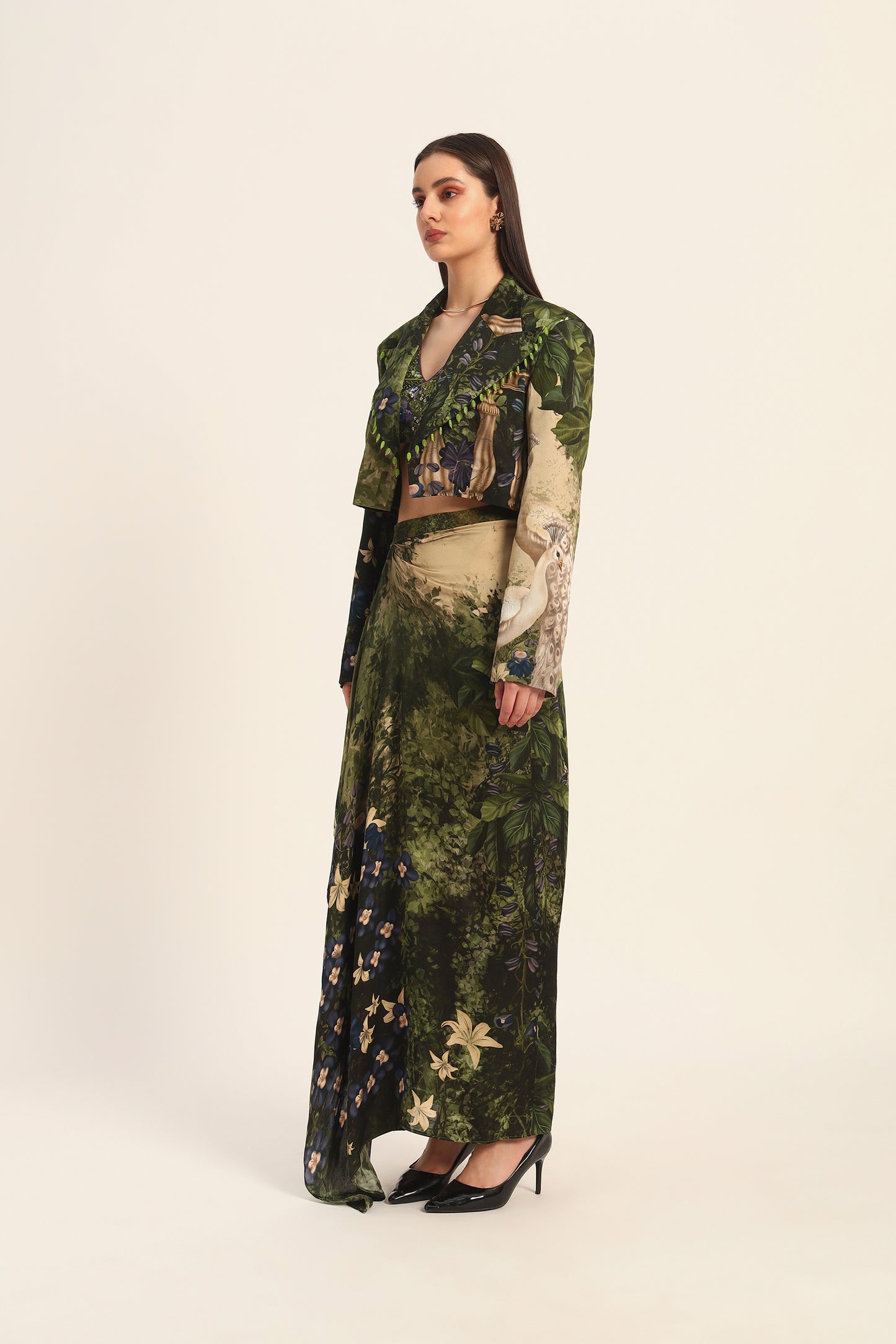 Murumuru Dhoti and Cropped blazer set