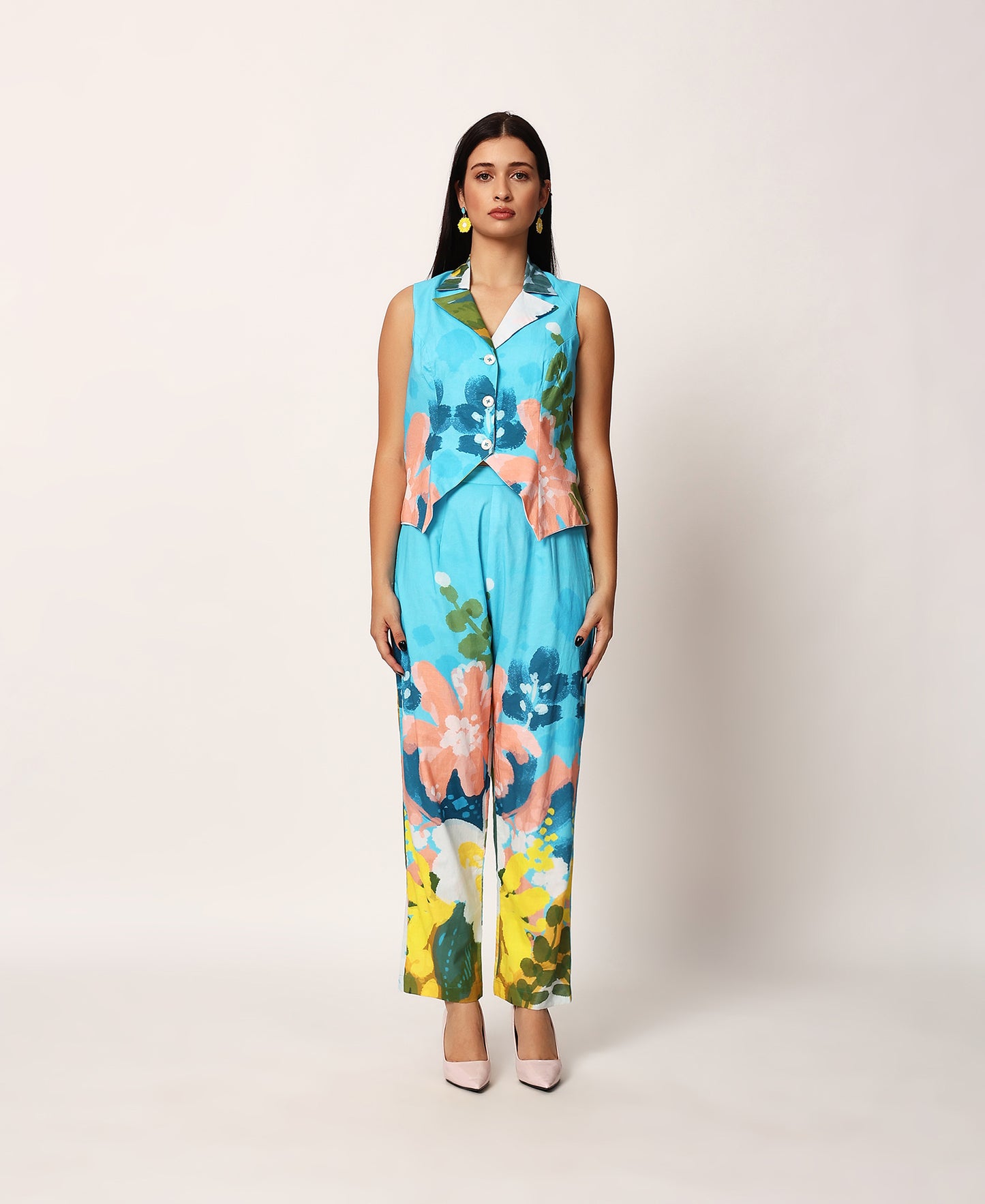 Kosumosu blue waistcoat set