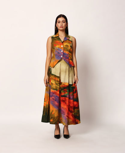 Chiyo waistcoat and skirt set