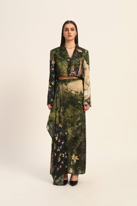 Murumuru Dhoti and Cropped blazer set