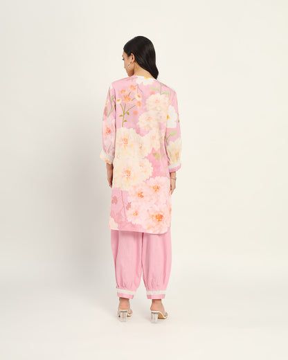 Pastel pink floral Kurta set
