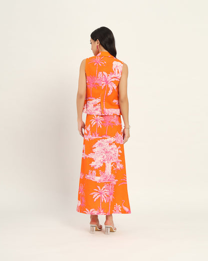 Orange Toile linen dress