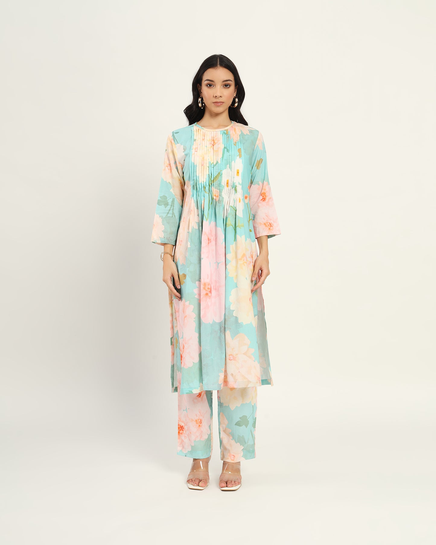 Pastel blue floral Kurta set