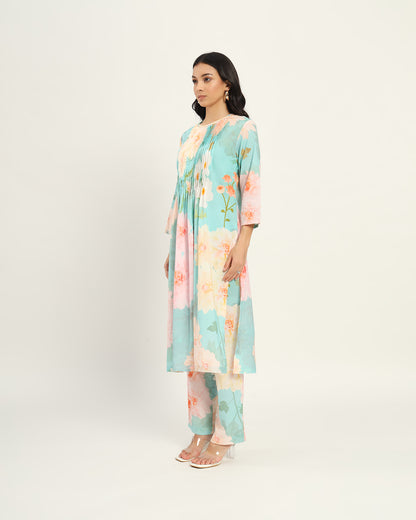 Pastel blue floral Kurta set