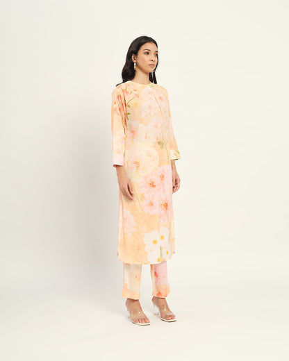 Peach floral Kurta set