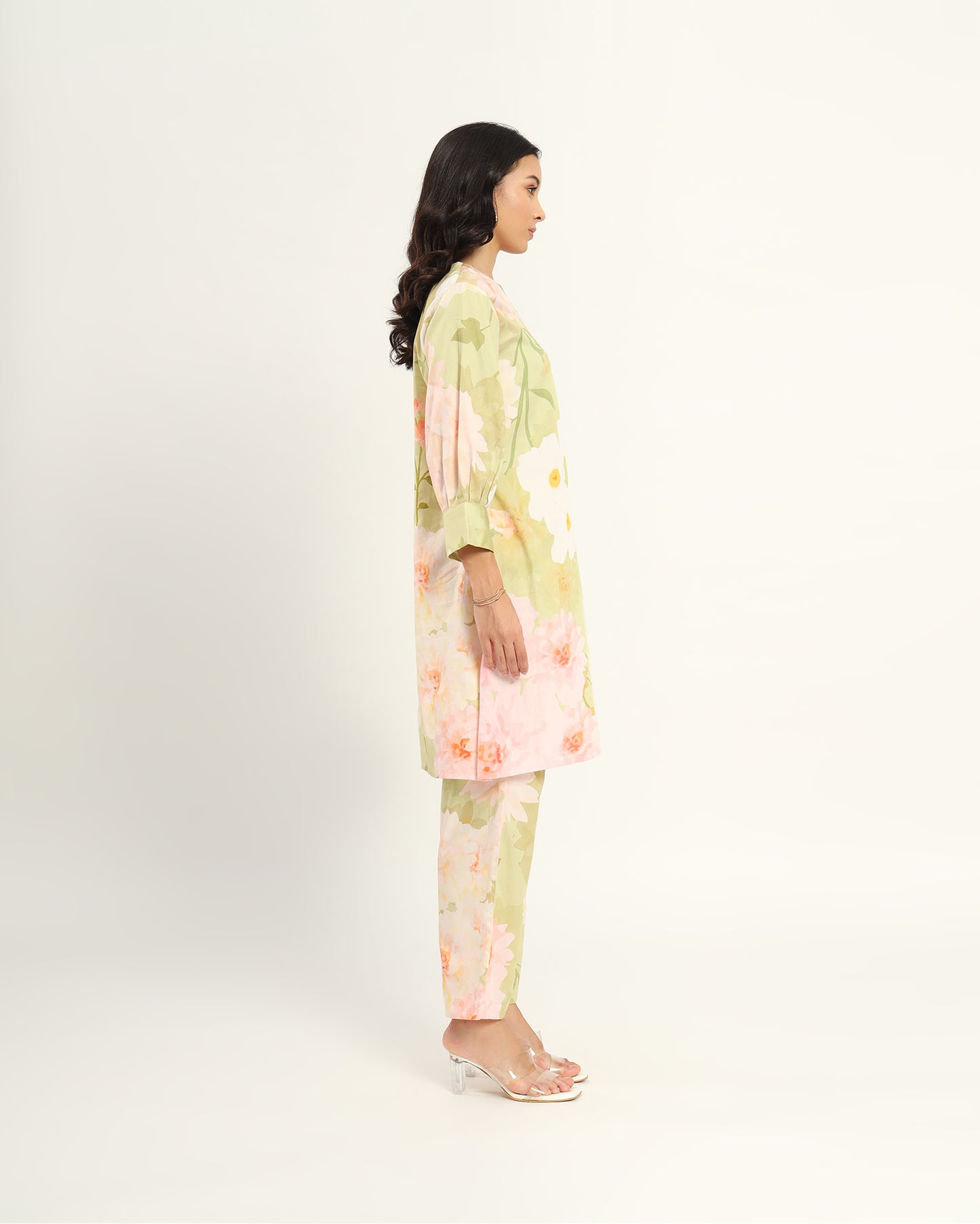 Green Pastel floral Kurta set