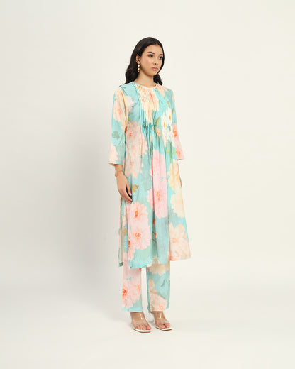 Pastel blue floral Kurta set