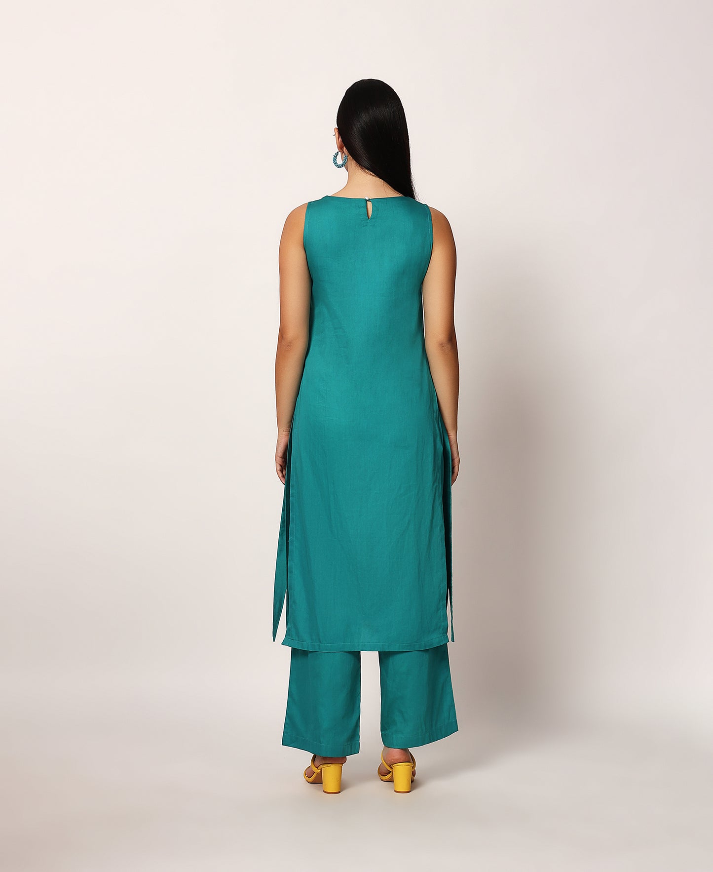 Teal butterfly kurta set