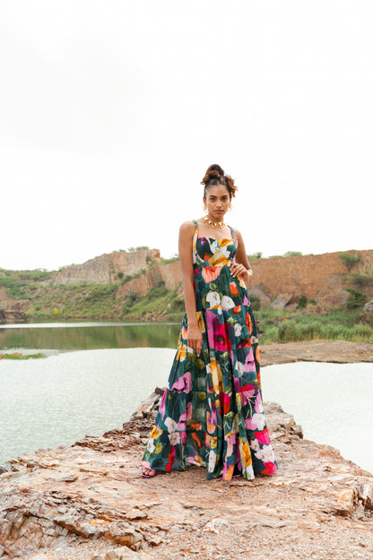 Green Orchid Tiered Dress