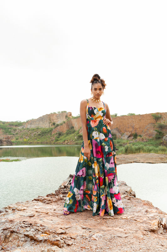Green Orchid Tiered Dress