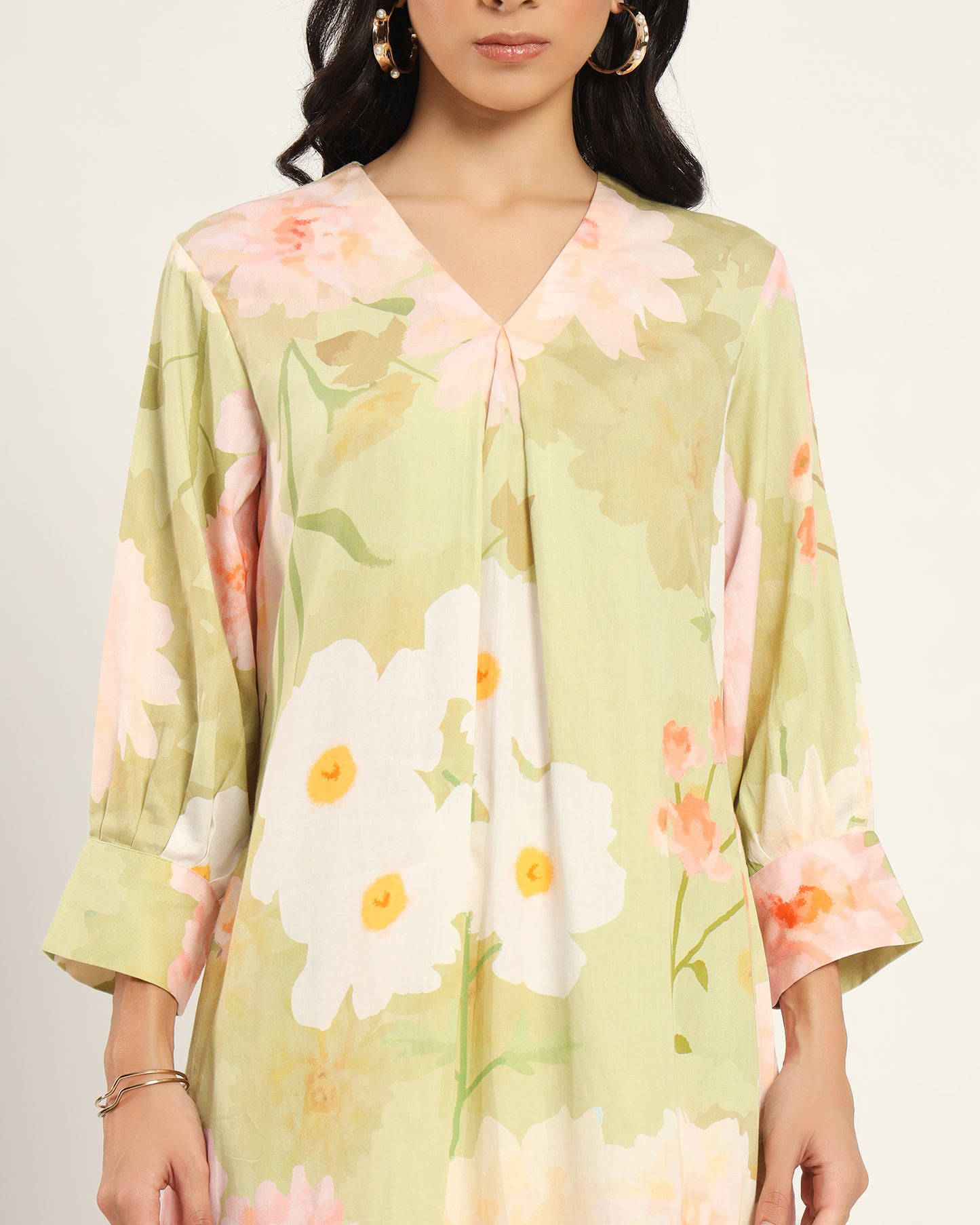 Green Pastel floral Kurta set