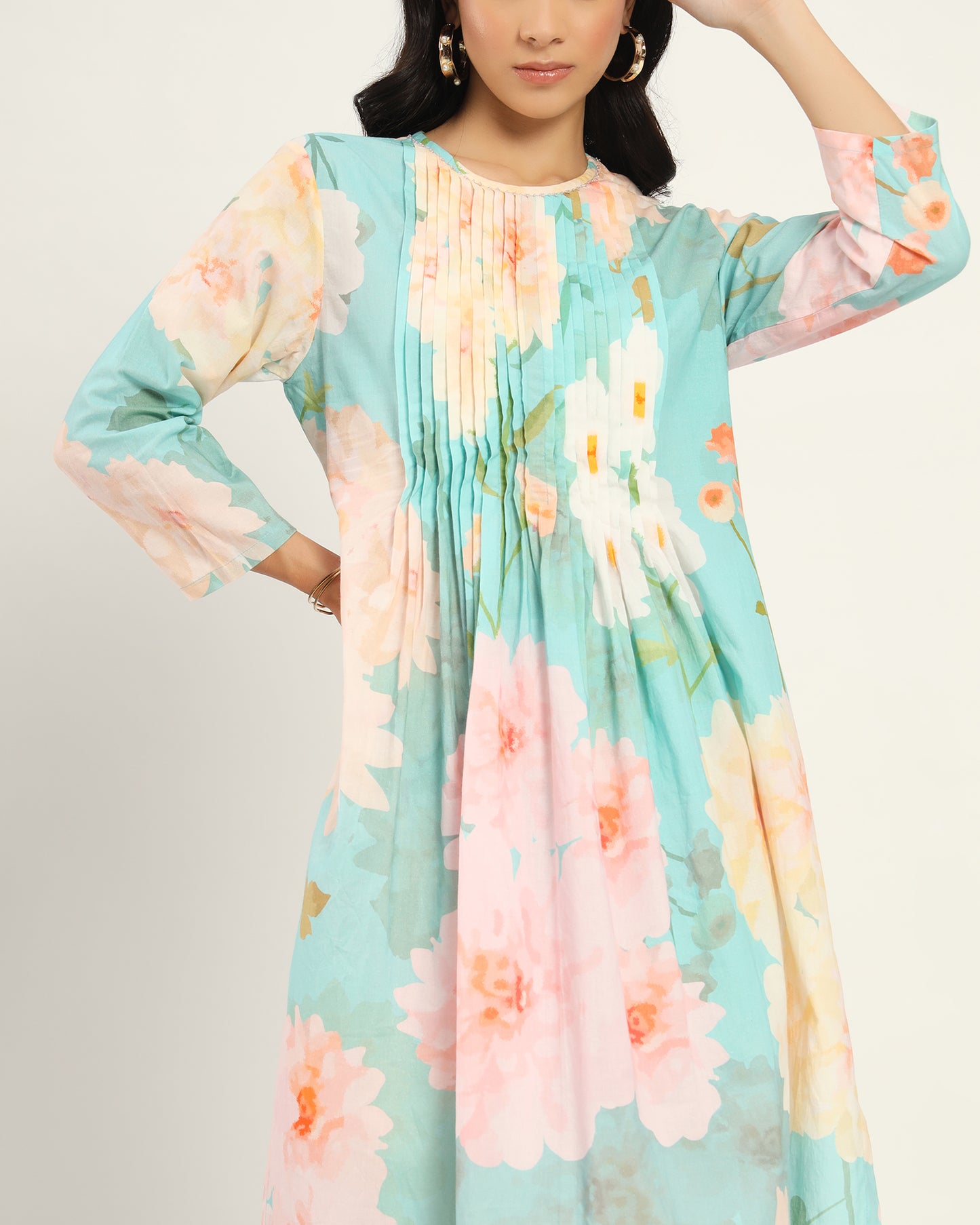 Pastel blue floral Kurta set