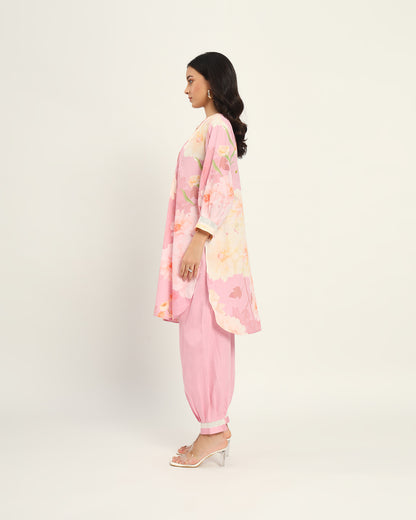 Pastel pink floral Kurta set