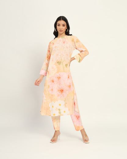 Peach floral Kurta set