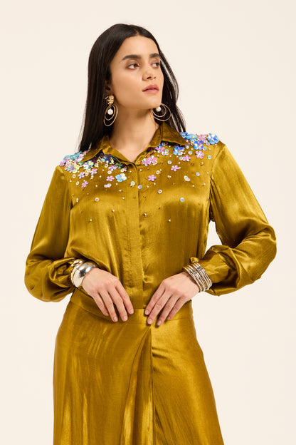 Rahini Shirt and draped skirt