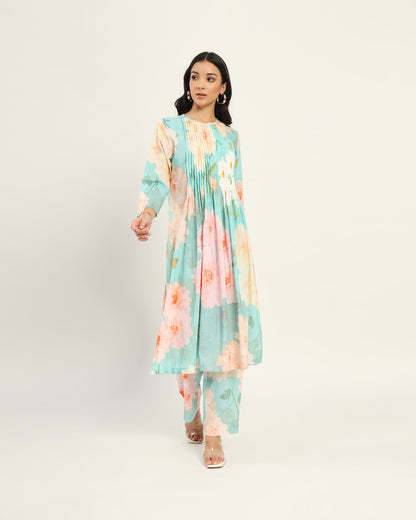 Pastel blue floral Kurta set
