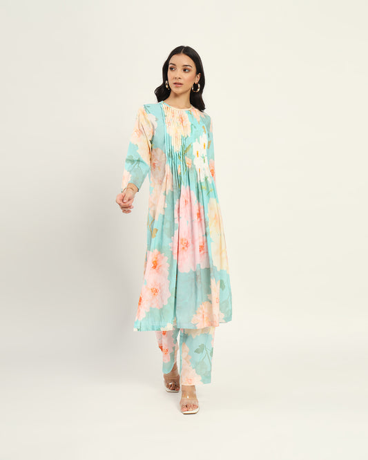 Pastel blue floral Kurta set