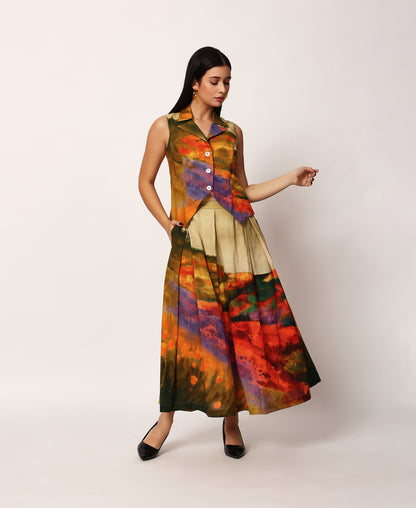 Chiyo waistcoat and skirt set