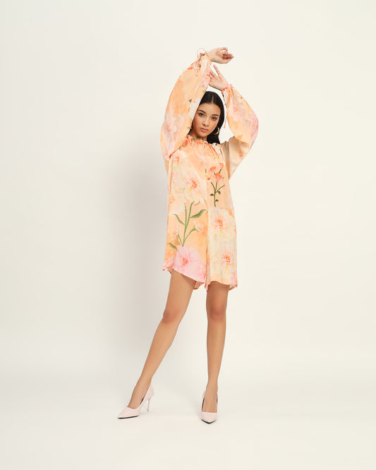 Peach floral floral dress