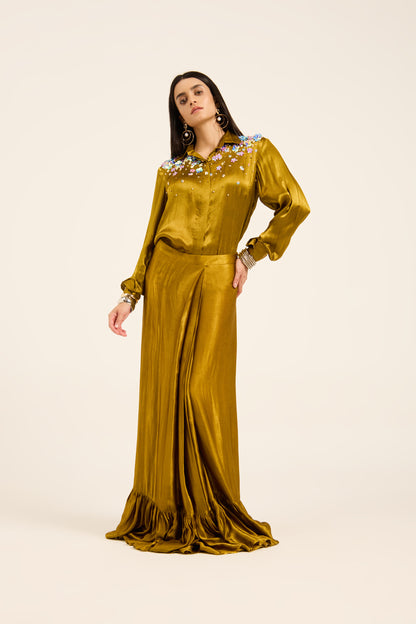 Rahini Shirt and draped skirt