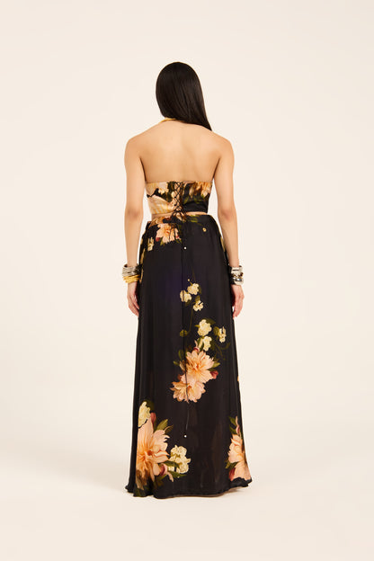 Yuri Top and draped skirt set