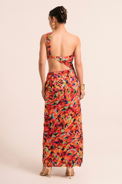 Pixel Dola Silk Dress