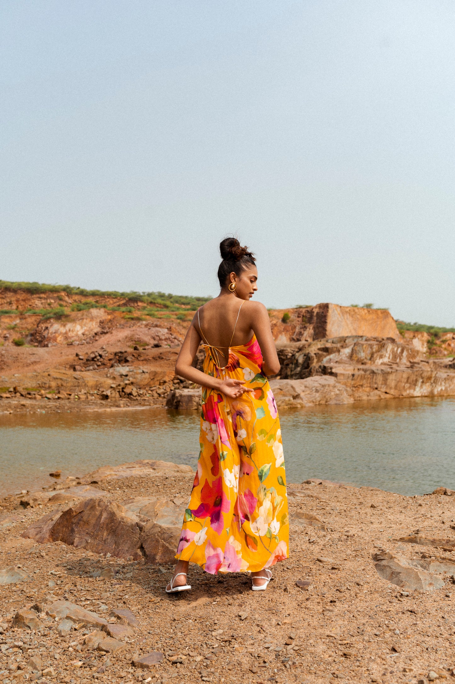 Yellow Orchid Flared Jumpsuit