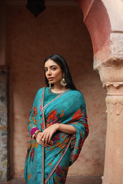 Floral Printed Bunch Saree